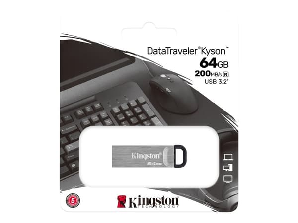 Kingston DataTraveler Kyson - USB-flashstasjon - 64 GB - USB 3.2 Gen 1