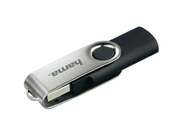 Hama 8GB Rotate, 8 GB, USB Type-A, 2.0, 6 MB/s, Sväng, Svart, Silver