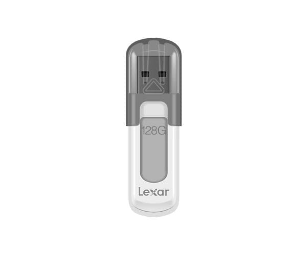 Lexar JumpDrive V100, 128 GB, USB A-tyyppi, 3.2 Gen 1 (3.1 Gen 1), Suojus, 8 g, Harmaa, Valkoinen