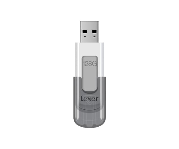 Lexar JumpDrive V100, 128 GB, USB A-tyyppi, 3.2 Gen 1 (3.1 Gen 1), Suojus, 8 g, Harmaa, Valkoinen
