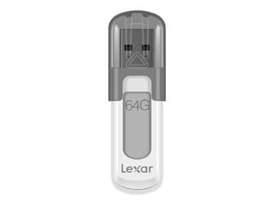 Lexar JumpDrive V100 - USB flash-enhet - 64 GB - USB 3.0 - grå Grå, Vit