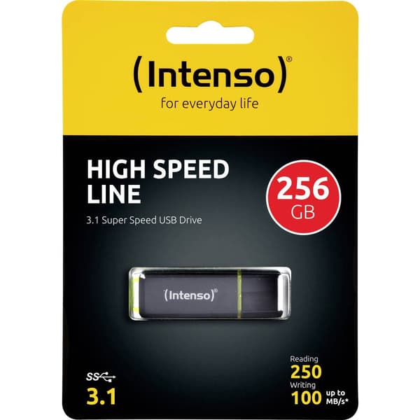 Intenso USB-minne 256 GB Svart, Gul 3537492 USB 3.2 Gen 2
