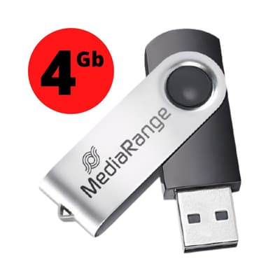 MediaRange MR907 Swivel USB Minne, 4 GB, USB 2.0