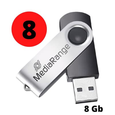 MediaRange MR908 drejelig USB-flash drive | Memory stick | 8 GB, USB 2.0