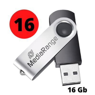 MediaRange MR910 drejelig USB-flash drive | Memory stick | 16 GB, USB 2.0