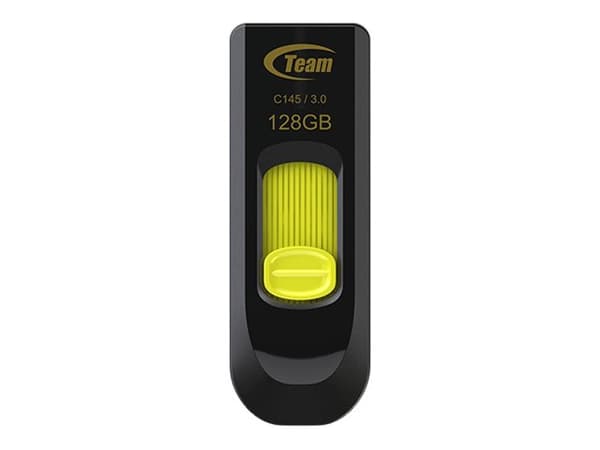 Team Color Series C145 - USB-flashstasjon - 128 GB - USB 3.0 - gul Sort, Gult