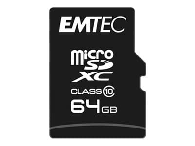 EMTEC microSD-kortti 64GB SDHC CL.10 Classic + sovitin