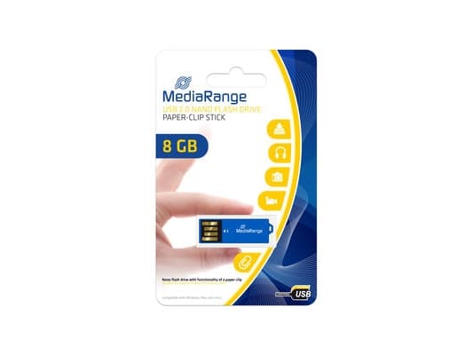 MediaRange Nano - USB flash-enhet - 8 GB - USB 2.0 - blå