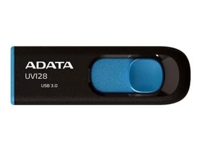ADATA DashDrive UV128 - USB-muistitikku - 64 GB - USB 3.0 - lajittelu, sininen musta, Sininen
