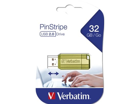 Verbatim Store 'n' Go Pin Stripe USB Drive - USB flash-enhet - 32 GB - USB 2.0 - eukalyptusgrön