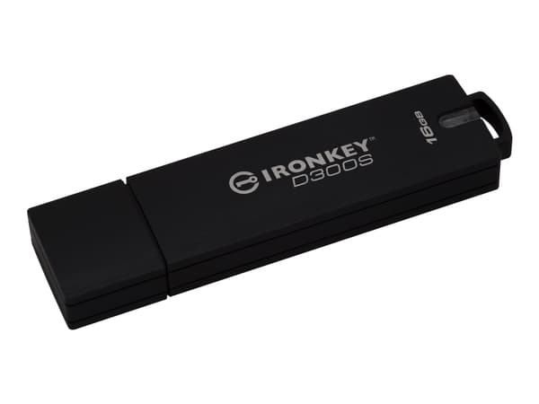 IronKey D300S - USB flash-enhet - krypterat - 16 GB - USB 3.1 Gen 1 - FIPS 140-2 Level 3 - TAA-kompatibel Svart