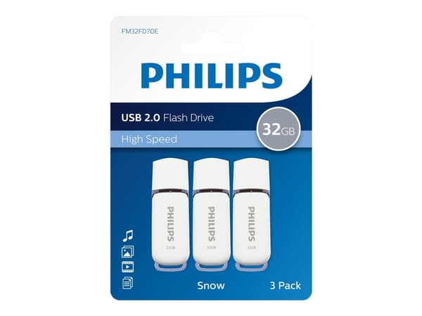 Philips FM32FD70E Snow edition 2.0 - USB flash-enhet - 32 GB - USB 2.0 (paket om 3)