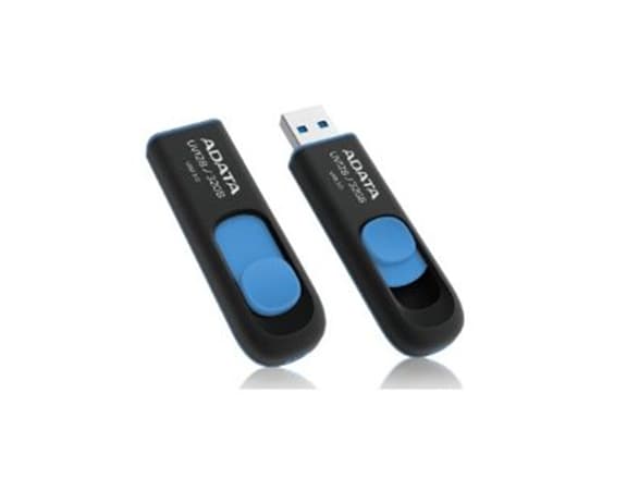ADATA DashDrive UV128 - USB flash-enhet - 32 GB - USB 3.0 - svart/blå