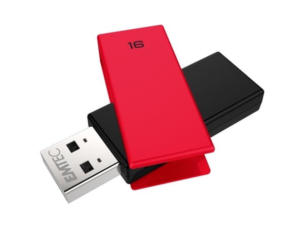 EMTEC C350 Brick 2.0 - USB-flashstasjon - 16 GB - USB 2.0 - rød