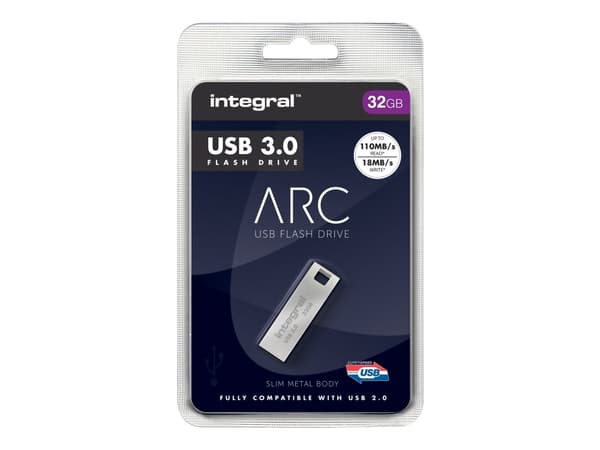 Integral Arc USB 3.0 - USB flash-enhet - 32 GB - USB 3.0 - zink