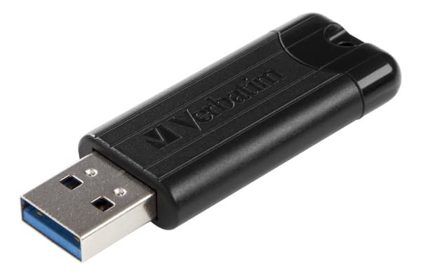 Verbatm PinStripe 64GB USB 3.0 Drive Sort