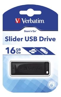 Slider USB Drive, 16GB, USB 2.0, black