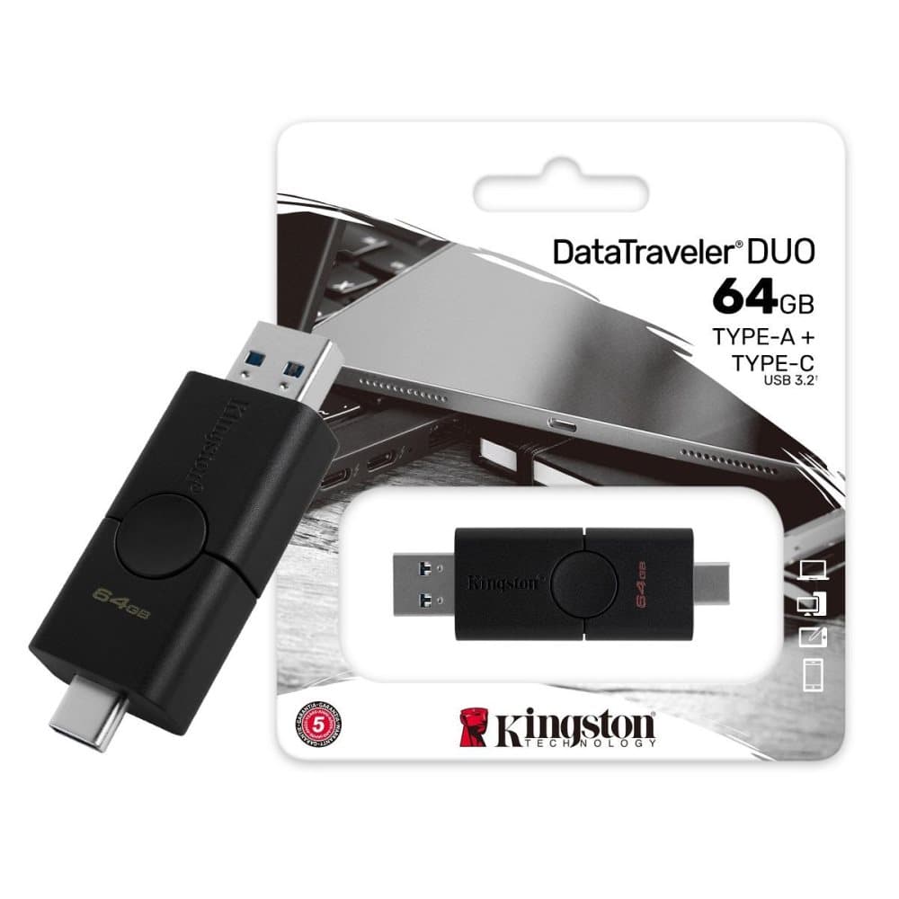 Kingston DataTraveler DUO USB-A / USB Typ-C Portar - 64GB