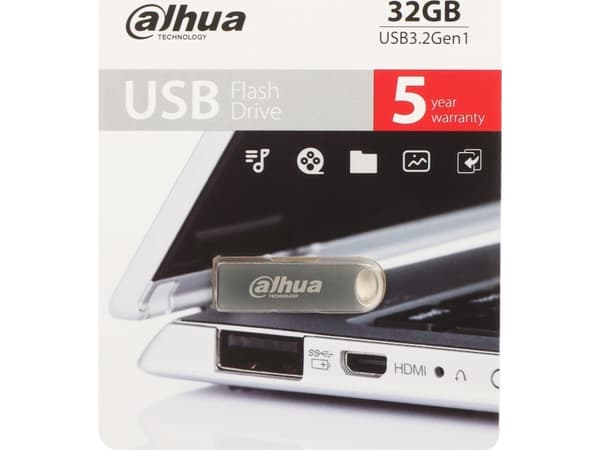 Dahua Technology DHI-USB-U106-30-32GB, 32 GB, USB Type-A, 3.2 Gen 1 (3.1 Gen 1), 70 MB/s, Uten lokk, Grå Grå