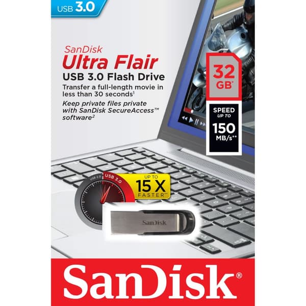SANDISK USB-minne 3.0 Ultra Flair 32GB 150MB/s