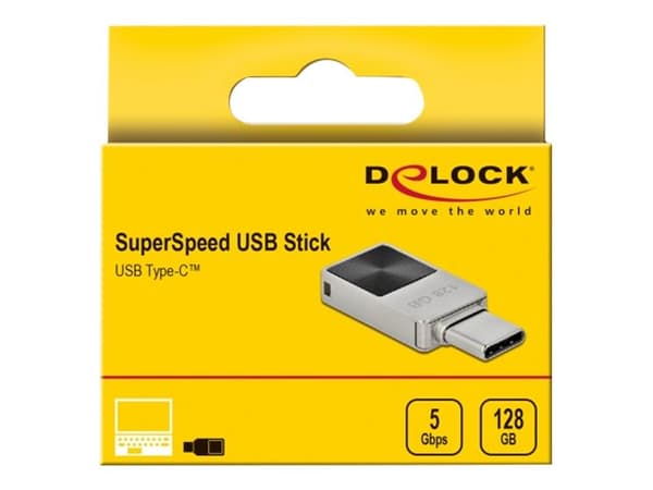 Delock Mini Memory Stick - USB-flashstasjon - 128 GB - USB-C 3.2 Gen 1