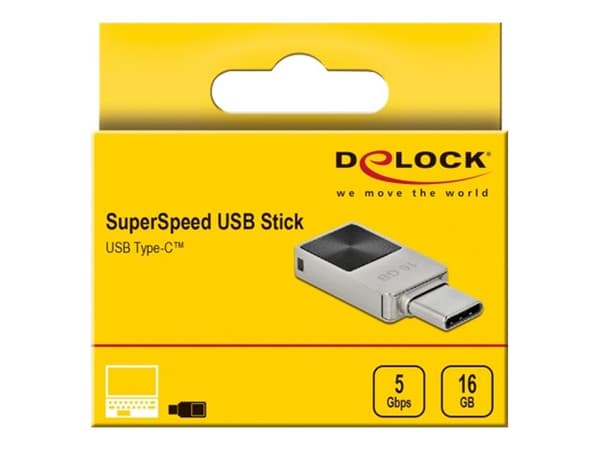 Delock Mini Memory Stick - USB-flashstasjon - 16 GB - USB-C 3.2 Gen 1