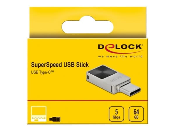 Delock Mini Memory Stick - USB flash-enhet - 64 GB - USB-C 3.2 Gen 1