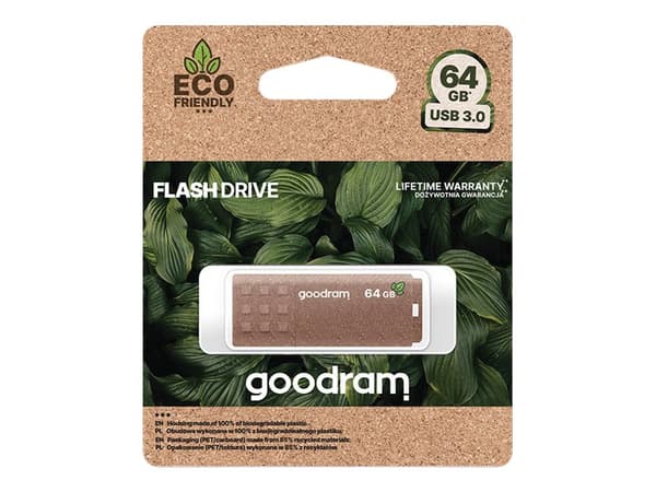 GOODRAM UME3 - USB flash-enhet - 64 GB - USB 3.0 - mörk beige