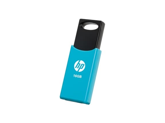 HP v212w, 16 GB, USB Type-A, 2.0, 14 MB/s, Friktionslager, Svart, Blå Svart, Blå