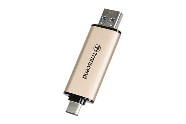 Transcend JetFlash 930C - USB-flashstasjon - 128 GB - USB 3.2 Gen 1 / USB-C - gull