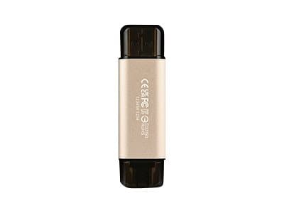 Transcend JetFlash 930C - USB-minne - 256 GB - USB 3.2 Gen 1 / USB-C - guld