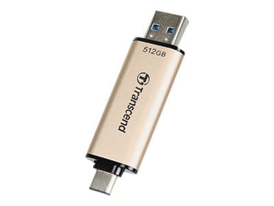 Transcend JetFlash 930C - USB-flashstasjon - 512 GB - USB 3.2 Gen 1 / USB-C - gull Gull