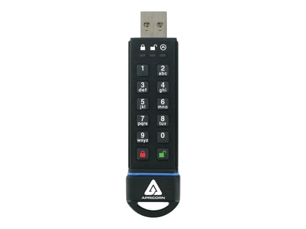Apricorn Aegis Secure Key 3.0 - USB-flashstasjon - kryptert - 480 GB - USB 3.0 - FIPS 140-2 Level 3
