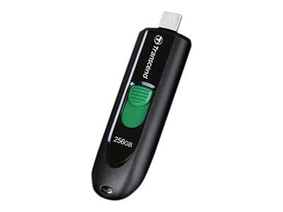Transcend JetFlash 790C - USB-flashstasjon - 256 GB - USB-C 3.2 Gen 1 - svart Sort