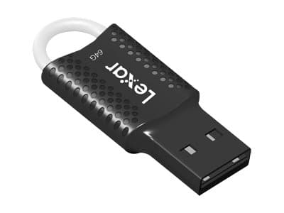 Lexar JumpDrive V40, 64 GB, USB A-tyyppi, 2.0, Ilman suojusta, 2,6 g, Musta