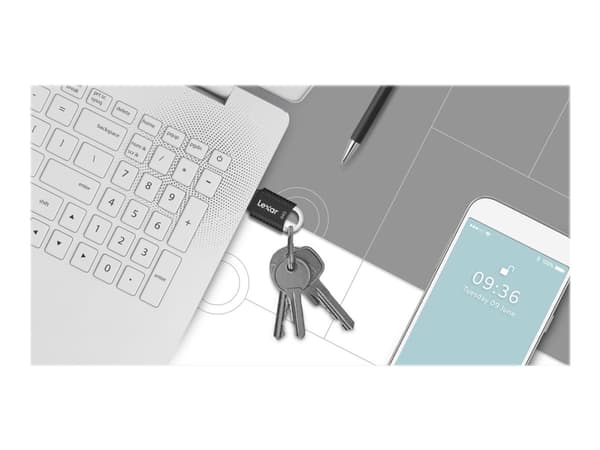 Lexar JumpDrive V40, 64 GB, USB A-tyyppi, 2.0, Ilman suojusta, 2,6 g, Musta musta