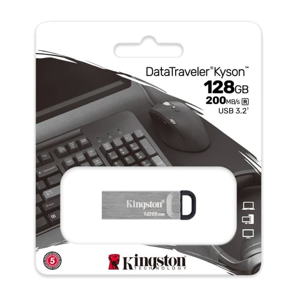 DataTraveler Kyson 128 GB, USB 3.2 Gen 1, silver