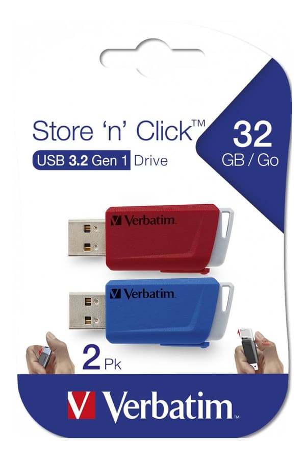 Store N Click USB 3.0 2x 32GB red & blue