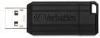 PinStripe USB Flash drive 16GB USB 3.0 retractable connector musta