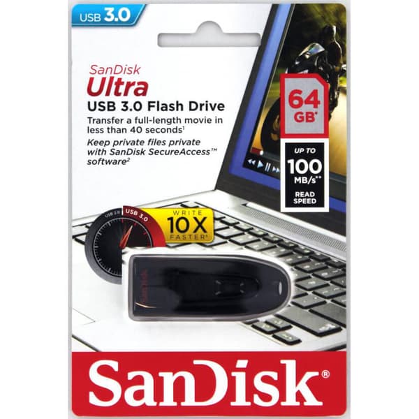 SANDISK USB 3.0 Ultra 64GB 100MB/s