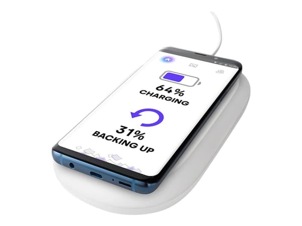 SanDisk iXpand Wireless Charger - USB-minnepinne med innbygd lader - 128 GB Hvit