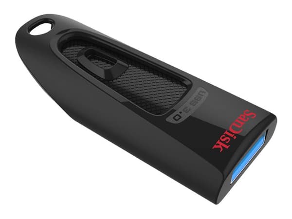 SanDisk Ultra, 64 GB, USB A-tyyppi, 3.0, 130 MB/s, Liuku, Musta