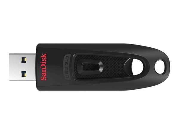 SanDisk Ultra, 64 GB, USB A-tyyppi, 3.0, 130 MB/s, Liuku, Musta