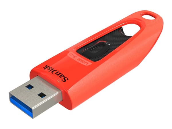 SanDisk Ultra - USB flash-enhet - 64 GB - USB 3.0 - blå, röd (paket om 2)