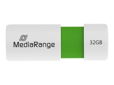 MediaRange MR973, 32 GB, USB A-tyyppi, 2.0, 15 MB/s, Liuku, Vihreä, Valkoinen Vihreä, Valkoinen