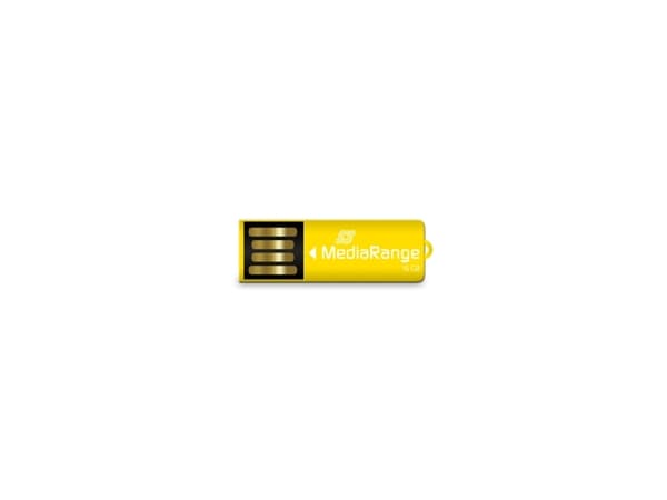 MediaRange Nano - USB flash-enhet - 16 GB - USB 2.0 - gul
