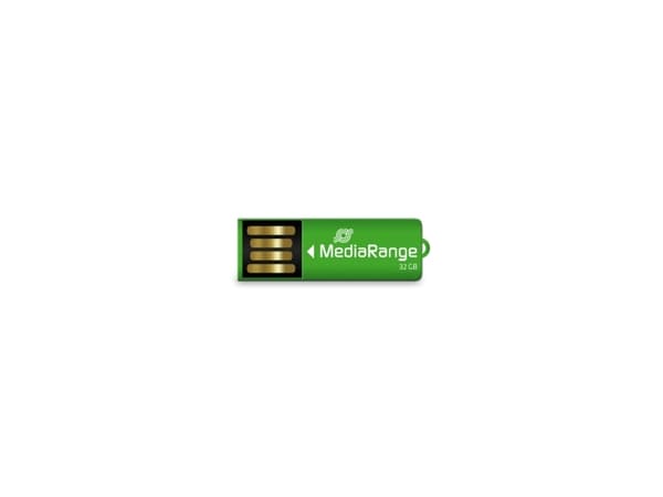 MediaRange MR977, 32 GB, USB A-tyyppi, 2.0, 14 MB/s, Ilman suojusta, Vihreä