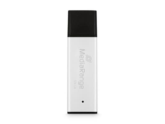 MediaRange MR1902 - USB-flashstasjon - 128 GB - USB 3.2 Gen 1 - svart, sølv