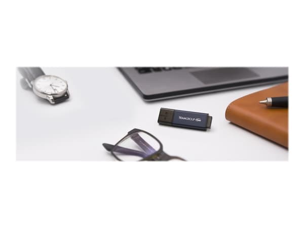Team C211 - USB-flashstasjon - 128 GB - USB 3.2 Gen 1 - blå, grå