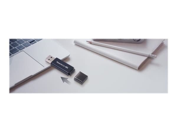 Team C211 - USB-flashstasjon - 128 GB - USB 3.2 Gen 1 - blå, grå